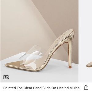 Gorgeous gold lined clear heels